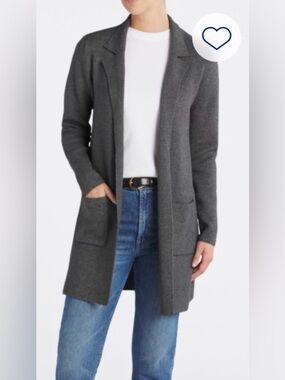 Fortune + Ivy Naji Collared Coatigan Grey - XXL